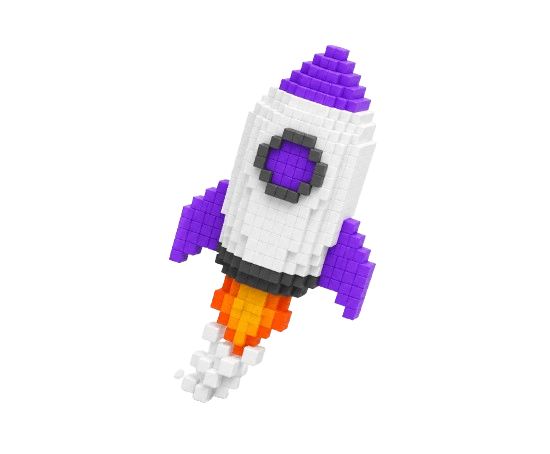 MAVEN 3D Pixel Rocket